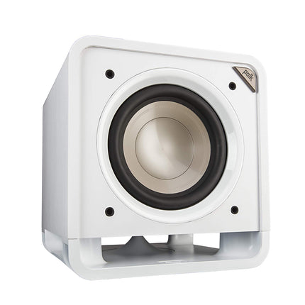 Polk Audio HTS 10 aktiivsubwoofer kodukino helisüsteemidele ja muusikale, 10" bassikast, 200 vatti ja Amazon Basics PBH-19089 - subwooferkaabel, 4,6 m