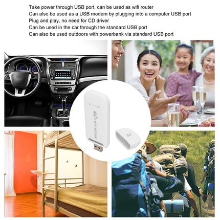 150Mbps USB traadita WiFi-adapter, 4G LTE kaasaskantav traadita võrgukaardi dongle, mis toetab 10 kasutajat, ühenda ja mängi, tahvelarvutitele, sülearvutitele, mobiiltelefonidele ja erinevat tüüpi seadmetele