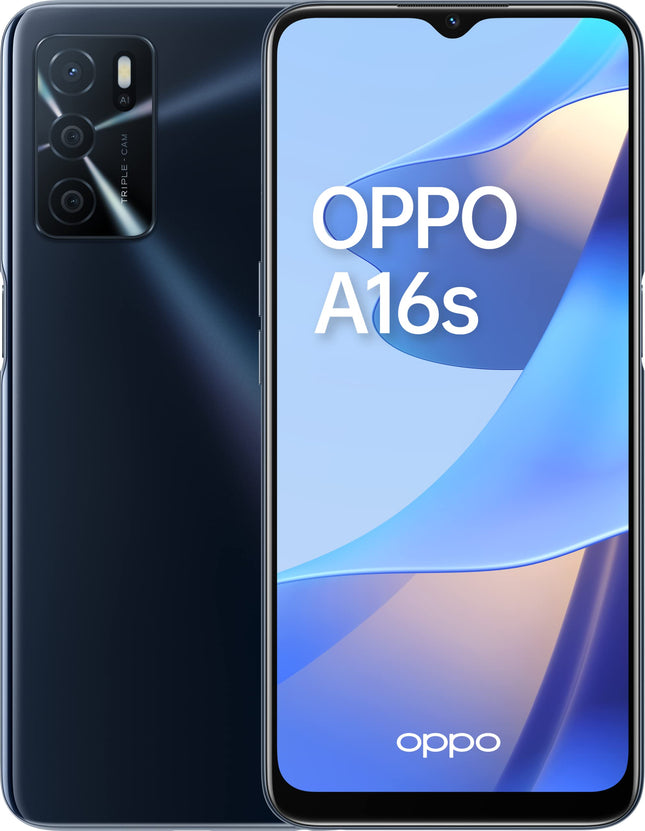 Oppo A16s 64GB must kahe SIM-kaardiga telefon