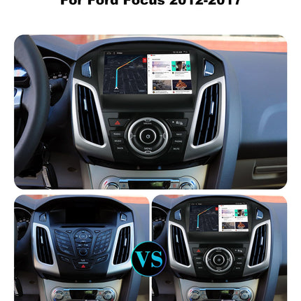 SXAUTO Android 13 IPS 9 inch Car Radio for Ford Focus (2012-2017) - Built-in CarPlay/Android Auto/DSP - FREE Rear View Camera - 2G+32G - Steering Wheel Control DAB Fast Boot WiFi Google - 2 Din