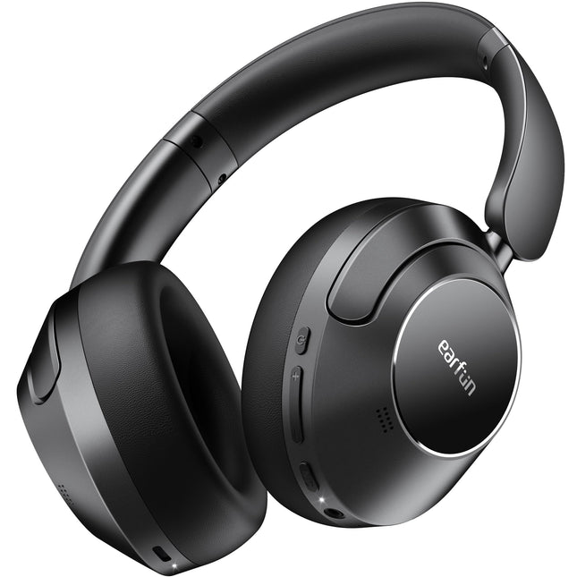 EarFun Wave Pro kõrvaklapid, juhtmevabad Bluetooth-kõrvaklapid, hübriidne aktiivne mürasummutus, kõrglahutusega heli, LDAC, 80-tunnine aku, mugav sobivus, 5 mikrofoni, kristallselged kõned, Bluetooth Multipoint, ekvalaiser rakenduses