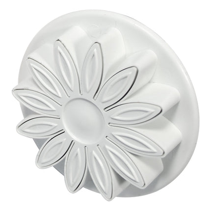 PME SD618 Reljeefne lõikur päevalille/karikakra/gerbera soontega, plastik, valge, 5 x 5 x 5 cm, 3 tk komplekt