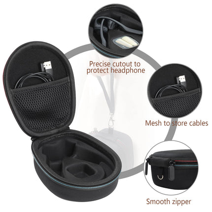Joogee Hard Case Compatible with AfterShokz Trekz Air/Aeropex/Titanium Mini Open Ear Wireless Bone Conduction Headphones AS650 / AS800, Charging Cable Storage Box, Black (Case Only)