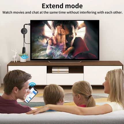AT-MIZHI juhtmevaba HDMI-adapter Miracasti jaoks - 4K HD-ekraaniga WiFi voogedastuseks nutitelefonist telerisse/monitori/projektorisse. Toetab Airplayd/Miracasti/DLNA-d Androidile/Windowsile/iOS-ile/Mac OS-ile.