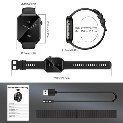 Blackview Smartwatch Men Women, AMOLED Screen Always-On, Fitness Watch with Phone Function, Make/Receive Calls, Sports Watch 100+ Sport Modes, Heart Rate Sleep Monitor, Pedometer, Watch for Android iOS