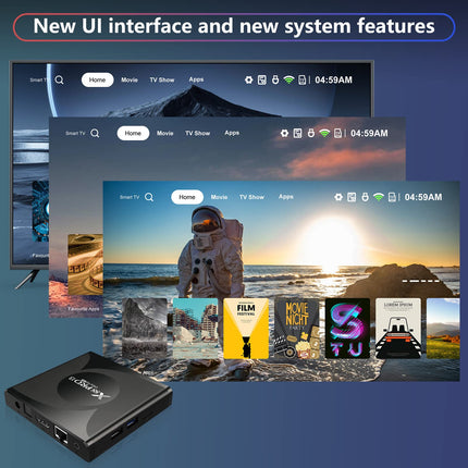 Android 13.0 teleriboks, 4 GB muutmälu, 64 GB ROM, RK3528 neljatuumaline 64-bitine Cortex-A53 kiip, 8K UHD video, 2.4G/5G kahekordne WiFi, Bluetooth 5.0, nutiteleriboks miniklaviatuuriga