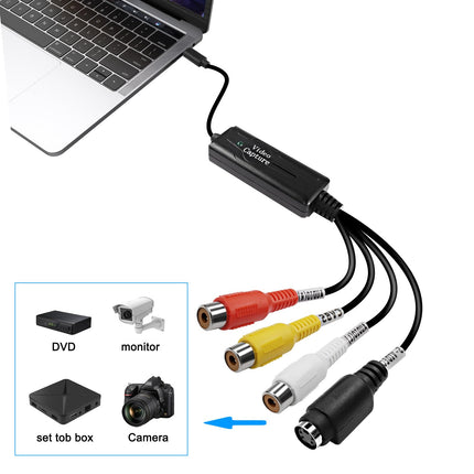 XMSJSIY RCA AV-st USB-C muundurisse videokaardi adapter 1-kanaliline AV NTSC PAL Video S-video/komposiit-USB-muundurisse video- ja helisignaali RCA mobiiltelefonile/arvutile