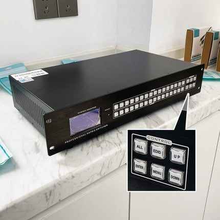 Yinker 4K HDMI maatriks 16x16, 16 sisendit ja 16 väljundit riiulile paigaldatav HDMI jaotuslüliti ja ekraanijagaja, 4K @ 30Hz EDID HDCP RS232 LAN-juhtimine