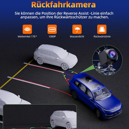Volam kaasaskantav autoraadio juhtmevaba Apple Carplay ja Android Autoga, 6,86-tolline IPS puuteekraan, 1080P veekindel tahavaatekaamera, digitaalne vastuvõtja Siri Google'i/GPS-navigatsiooni/Bluetoothi/peegelvideoga