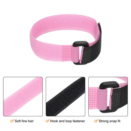 sourcing map Reusable Battery Tie Down Straps, 2 x 30.5 cm Pink Nylon Multipurpose Battery Holder Adjustable Strap Hook and Loop Fastener for Home, Office, RC, Boat, Car, Pack of 5
