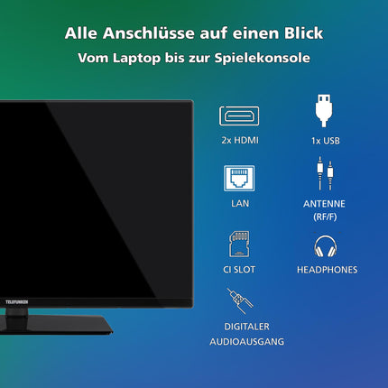 Telefunken TV 32-tolline nutiteler VIDAA XH32VP750M - HD-Ready televiisor, HDR-teler integreeritud kolmekordse tuuneriga, LED-teler must