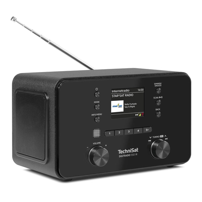 TechniSat DIGITRADIO 550 IR - Stereo internetiraadio (DAB+, FM, Wi-Fi, Bluetooth, rakenduse juhtimine, äratuskell), must