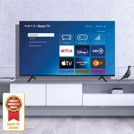 METZ Blue Roku TV, 4K UHD nutiteler, 55 tolli, 139 cm, kolmekordse tuuneriga teler, WiFi, LAN, HDMI, USB ja HDTV ühendusvõimalustega