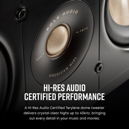 Polk Audio Signature Elite ES30 keskkõlar, õhuke, kõrgresolutsiooniga keskkõlar, Hi-Res sertifitseeritud, Dolby Atmos ja DTS:X ühilduv (tükk), must