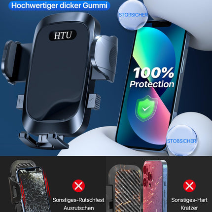 HTU 2025【Tõeline sõjaväeklass】 Täiustatud autotelefoni hoidik【36KG tugevaim iminapp ja metallist ventilatsioonikonks】 360° pööratav universaalne autohoidik iPhone 16 Pro Max 15 Samsung S25 jaoks, tume must