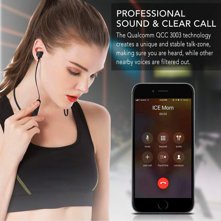 YATWIN Bluetooth-kõrvaklapid, spordikõrvaklapid, Bluetooth 5.0 spordikõrvaklapid 16-tunnise HiFi-heliga, IPX7 veekindlad kõrvaklapid, magnetilised ülikerged kõrvaklapid mürasummutava MEMS-mikrofoniga sörkjooksuks