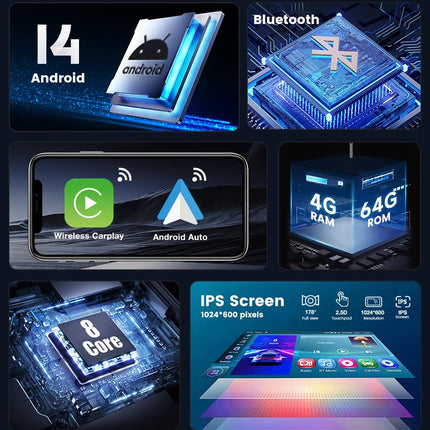 MISONDA sisseehitatud DAB+ topelt-DIN Android 14 autoraadio 4 GB + 64 GB Skoda Fabia 3 III 2015-2019 jaoks, kaamera ja mikrofon toetab WiFi/GPS/Carplay/DSP/kiirkäivitust/BT/RDS 9-tolline IPS