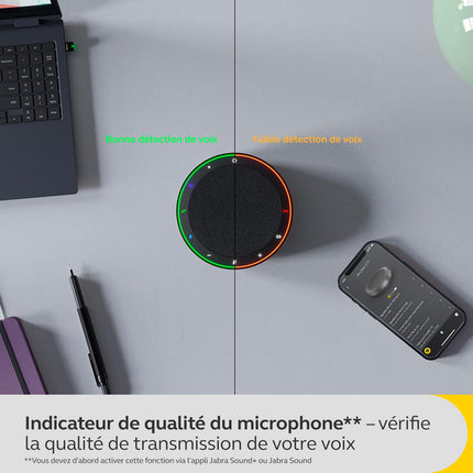 Jabra Speak2 75 wireless Bluetooth speakerphone, 4 noise-cancelling microphones, 65 mm wideband speaker, super wideband audio, MS Teams certified, dark grey