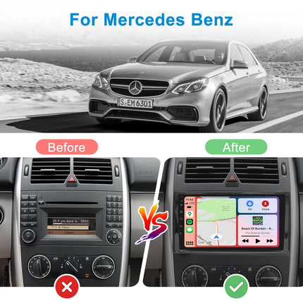 Android Autoradio juhtmevaba CarPlay Android auto Mercedes-Benz A-klassi/B-klassi/W245 Viano Vito W639 Sprinteri 8-tuumalise 4G + 64G autoraadio 9-tollise ekraaniga 4G WiFi Bluetooth FM RDS autoraadio NAVI