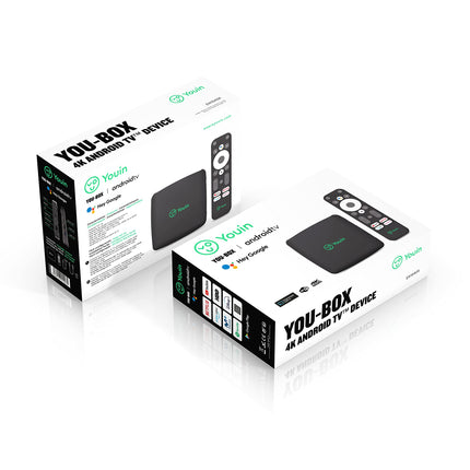 Engel Android TV Receiver 4k uhd You-Box en1040k - integrated Google Assistant and Chromecast black