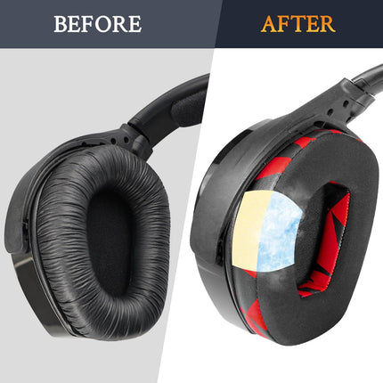 SOULWIT jahutusgeeliga vahetuskõrvapadjad Sennheiser RS165/RS175/RS185/RS195 (RS 165 175 185 195 RF) jaoks, vahetuspadjad HDR165/HDR175/HDR185/HDR195 (HDR 195RF) juhtmevabadele kõrvaklappidele