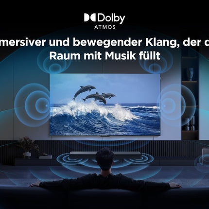 TCL S55HE 2.1-kanaliga Dolby Atmos kõlaririba, maksimaalne võimsus 220 W kahekordse bassisüsteemiga, DTS Virtual X tugi, HDMI eARC ja Bluetooth 5.3, kõlaririba juhtmevaba subwooferiga, kodukino