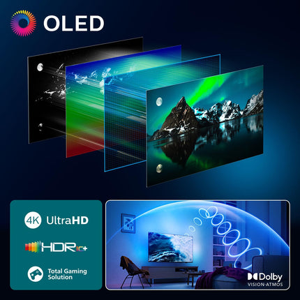 Philips Ambilight 77OLED760 4K OLED nutiteler - 77-tolline ekraan P5 AI Perfect Picture Engine Ultra HD, Titan OS, Dolby Vision ja Atmos heliga - töötab Alexa ja Google Assistantiga