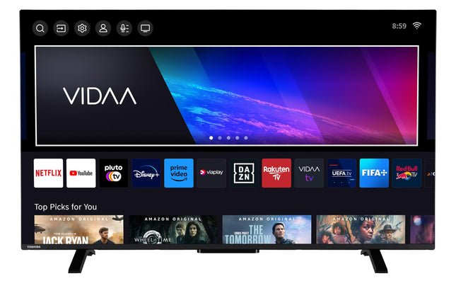 Toshiba 50QV2363DAW 50-tolline QLED-teler/VIDAA nutiteler (4K UHD, HDR Dolby Vision, kolmekordne tuuner, Bluetooth, Dolby Audio)