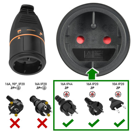 Electraline 49248 kaablirull 40M 2x1.5 koos Electralock pistikupesaga ja toiteühenduse lukustussüsteemiga, mis hoiab ära ühendatud seadme juhusliku lahtiühendamise kasutamise ajal.