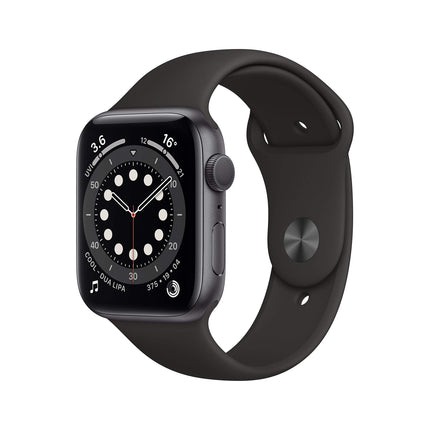 Apple Watch Series 6 (GPS, 44MM) Space Gray Aluminum Case with Black Sport Band (Refurbished)