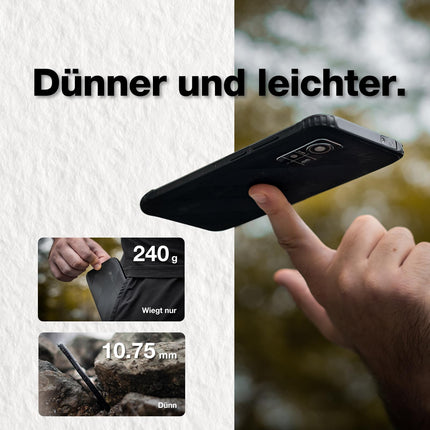 Üliõhuke lepinguta õuemobiiltelefon AGM H6, 16(8+8) GB RAM ja 256 GB ROM/512 GB, Android 13. Kerge veekindel nutitelefon 3 kaardipesaga, 6,56-tolline ehitusplatsi telefon, kahe SIM-kaardi pesaga/NFC/4G/IP68/IP69K