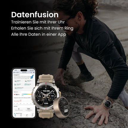 Amazfit T-Rex Ultra nutikell õues kasutamiseks, kahe sagedusribaga GPS, marsruudi import ja navigeerimine, võrguühenduseta kaart, veekindlus 10 ATM, töötamine ülimadala temperatuuriga -30 ℃ nutikella ja Helio rõngaga, suurus 12