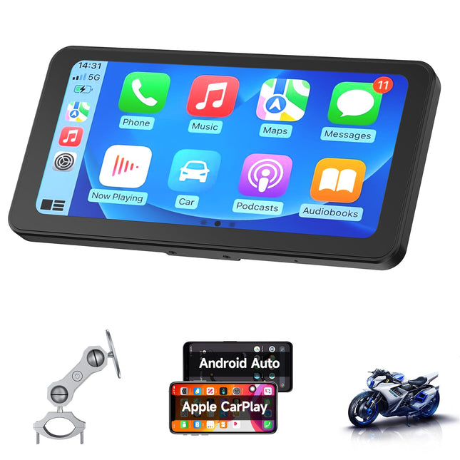 Spedal CL871 6,25" mootorratta CarPlay ja Android Auto ekraan, täisveekindel, GPS-navigatsioon mootorrattale, Bluetooth, Siri/Google'i assistent