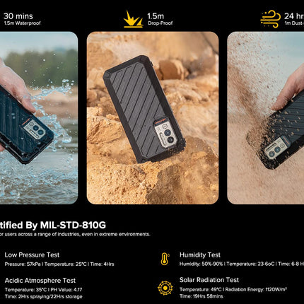 Ulefone Armor X11 PRO Android 12 Outdoor Smartphone Without Contract, 8150mAh Battery, 16MP Underwater Camera, Helio G25 4GB+64GB, 5.45" IP68 Waterproof Mobile Phone, 3-Card Slot, Face Unlock NFC GPS