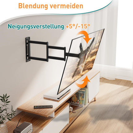 ELIVED pika varrega teleri seinakinnitus enamiku 26–60-tolliste telerite jaoks, nurgale pikendatav telerikinnitus 749 mm, max. VESA 400x400 mm, kandevõime kuni 35 kg, EV3017