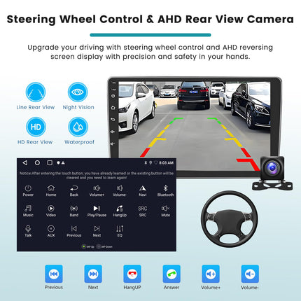 Hikity 2+64G Android 13 autoraadio ja navigatsioon Kia Rio 2012-2015 jaoks koos juhtmevaba CarPlay, Android Auto Mirror Linki, 9-tollise puutetundliku ekraaniga raadio, GPS, WiFi, Bluetooth, FM RDS EQ, MIC, SWC tahavaatekaamera