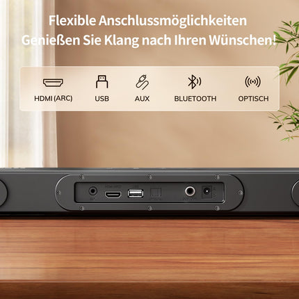 TONOR TV heliriba subwooferiga, 2.1 kanaliga heliriba telerile/arvutile, 5.3 Bluetooth-kõlar telerile, 3 ekvalaiseri režiimi/BASSMX/DSP/3D ruumiline heli, kodukino helisüsteem, HDMI ARC/optiline/AUX/USB