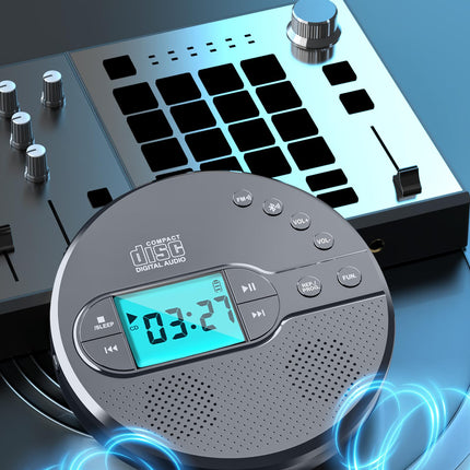 Walkman CD Player with Bluetooth - 2000mAh Rechargeable Discman CD Player with FM Transmitter, Headphones, LCD Screen, AUX, USB Portable Personal CD Player Anti-Slip Protector for Car