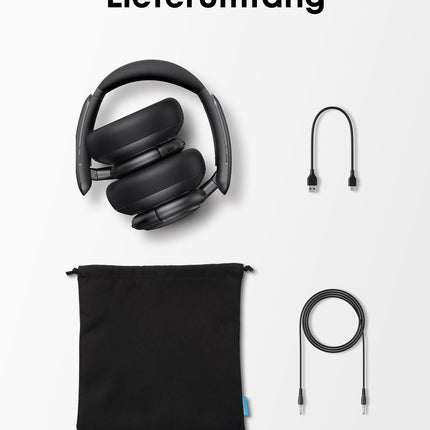 Soundcore by Anker Q30 Bluetooth kõrvaklapid, hübriidne aktiivne mürasummutus, kohandatavad režiimid, kõrglahutusega heli, rakendusepõhine ekvalaiser, 40-tunnine aku tööiga, mugav sobivus, kahe seadme ühendus (must)