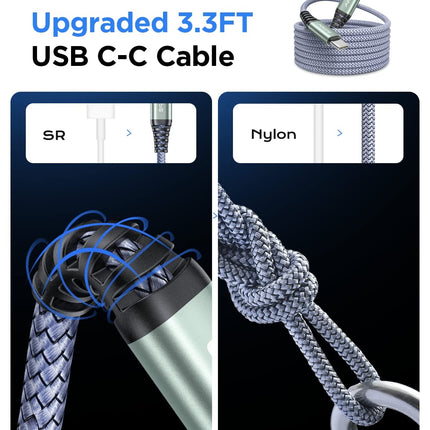 AINOPE 67,5 W sigaretisüütaja USB-C autolaadija QC3.0 PD45W kiire metallist autolaadija USB-C adapter autotarvikutele [USB-C-kaabliga] ühildub iPhone 16 15 14 Pro Max 13 iPadi ja Samsungiga