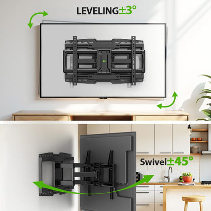 USX-MOUNT teleri seinakinnitus, pööratav ja kallutatav 32–90-tollistele teleritele, reguleeritav disain teleri tsentreerimiseks, max VESA 600x400 mm, telerikinnitus kuni 68,2 kg