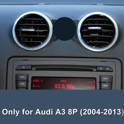 NewTH magnetiline autohoidik Audi A3 8P / S3 8P (2004-2013) jaoks, magnetiline autotelefonihoidik nutitelefonidele, GPS-mobiiltelefonihoidik 360 kraadi pööratava telefonihoidikuga, must