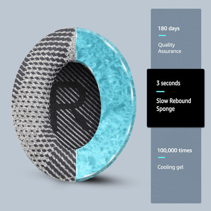 Wzsipodi jahutusgeel QuietComfort 35 / QC 35ii vahetuskõrvapadjad Bose kõrvaklappidele, ühilduvad Bose QC45 QC35 QC25 QC2 QC15 / Around-Ear 2 AE2i AE2w / SoundTrue ja SoundLink seeriaga (hall kangas)