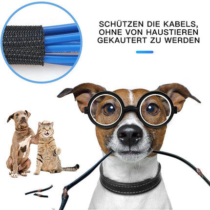 AGPTEK 25mm-3m Cable Sleeve, Self-Closing Cable Duct, Flexible Woven Cable Cover, Cable Management for Desk, TV, Computer, PC, Cable Protector for Dogs, Cats