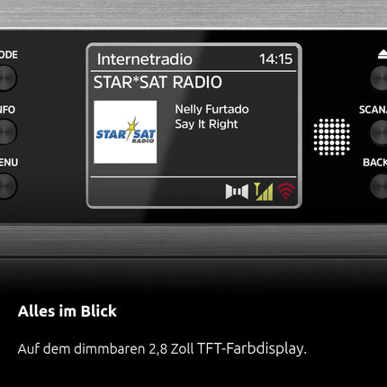 TechniSat VIOLA 710 CD IR - kompaktne hi-fi süsteem (internetiraadio, DAB+, FM, CD-mängija, Bluetooth, 2x 20-vatise RMS-stereokõlari, kõrvaklapipesa, äratuskell, unetaimer, kompaktne süsteem, kaugjuhtimispult)