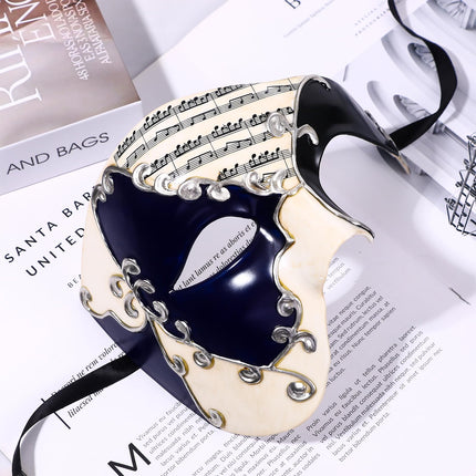 Oidea maski mask meestele: Vintage Itaalia ooperifantoom, poolmask, halloweeni kostüüm, ballipeo mask, kontsert, Veneetsia karneval, mardi gras mask, must-sinine