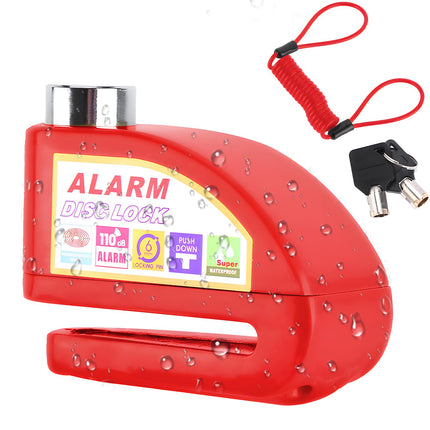 High Security Motorcycle Alarm Lock, Disc Brake Lock, 130 dB Anti-Theft Motorcycle Lock with 1.5 m Reminder Cable, Durable Disc Brake Lock for Motorcycle, Moped, Vespa, Scooter,