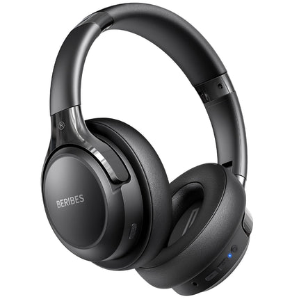 BERIBES Bluetooth-kõrvaklapid kõrva peale, 65 tundi juhtmevabad Bluetooth-kõrvaklapid 6 ekvalaiseri režiimiga, HiFi stereo, sisseehitatud mikrofon, kokkupandavad juhtmevabad kõrvaklapid telefonidele/iPadile/sülearvutitele/arvutile - mustad