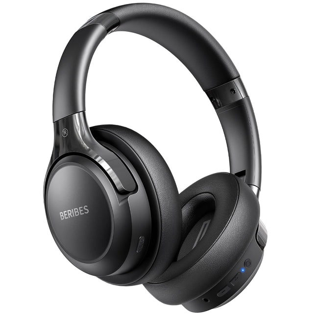 BERIBES Bluetooth-kõrvaklapid kõrva peale, 65 tundi juhtmevabad Bluetooth-kõrvaklapid 6 ekvalaiseri režiimiga, HiFi stereo, sisseehitatud mikrofon, kokkupandavad juhtmevabad kõrvaklapid telefonidele/iPadile/sülearvutitele/arvutile - mustad
