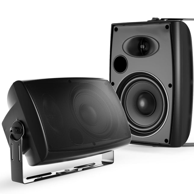 STUDIOFINIX välistingimustes kasutatavad Bluetooth-kõlarid, 6,5-tollised, seinale kinnitatavad, veekindlad, sise- ja välistingimustes kasutamiseks, 400 W (must)